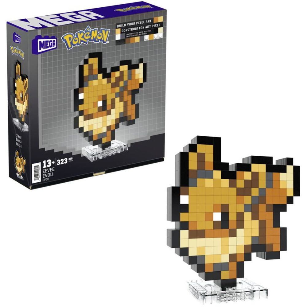 MEGA BLOKS Pokemon Eevee, Pixel Art, 323 Piece Building Toy Set  COLLECTIBLES